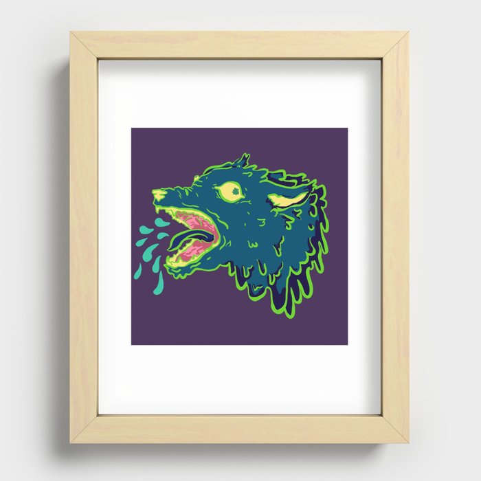 Neon Wolf 2 Recessed Framed Print