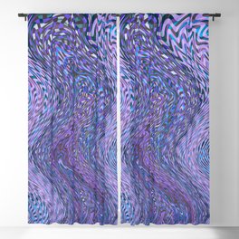 Purple Wavy Lines Zigzag Pattern Blackout Curtain