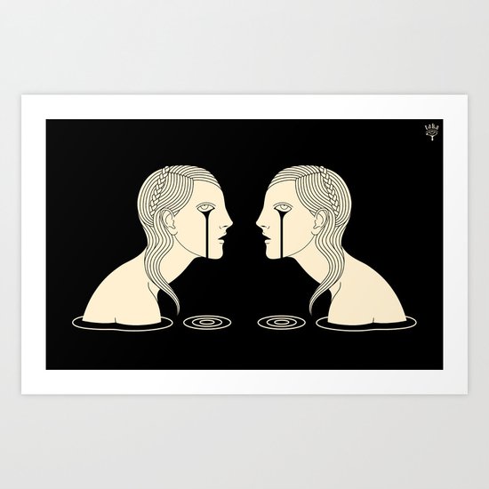 Girl in Tears Art Print