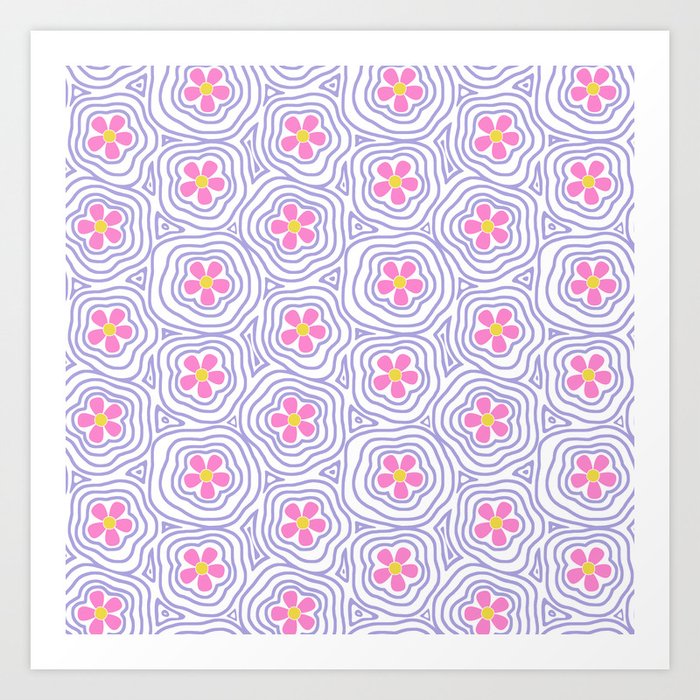 Y2K Flower Power // Groovy Lilac Art Print