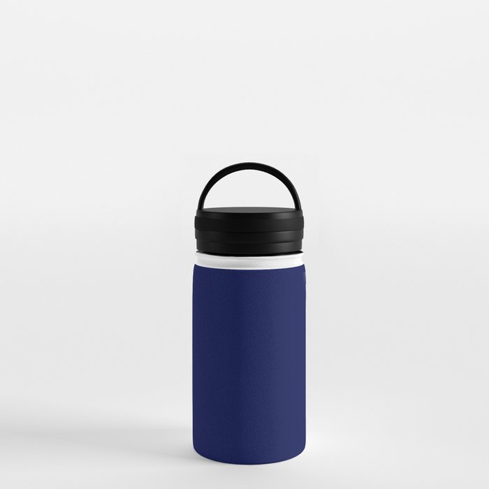 Classic Navy Blue Solid Color Water Bottle by PodArtist