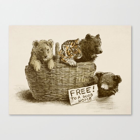 Lions and Tigers and Bears Canvas Print