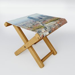 Panoramic view of Lyon | Auvergne Rhone Alpes Cityscape | Fourviere hill viewpoint Folding Stool