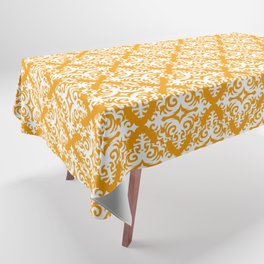 Damask (White & Orange Pattern) Tablecloth