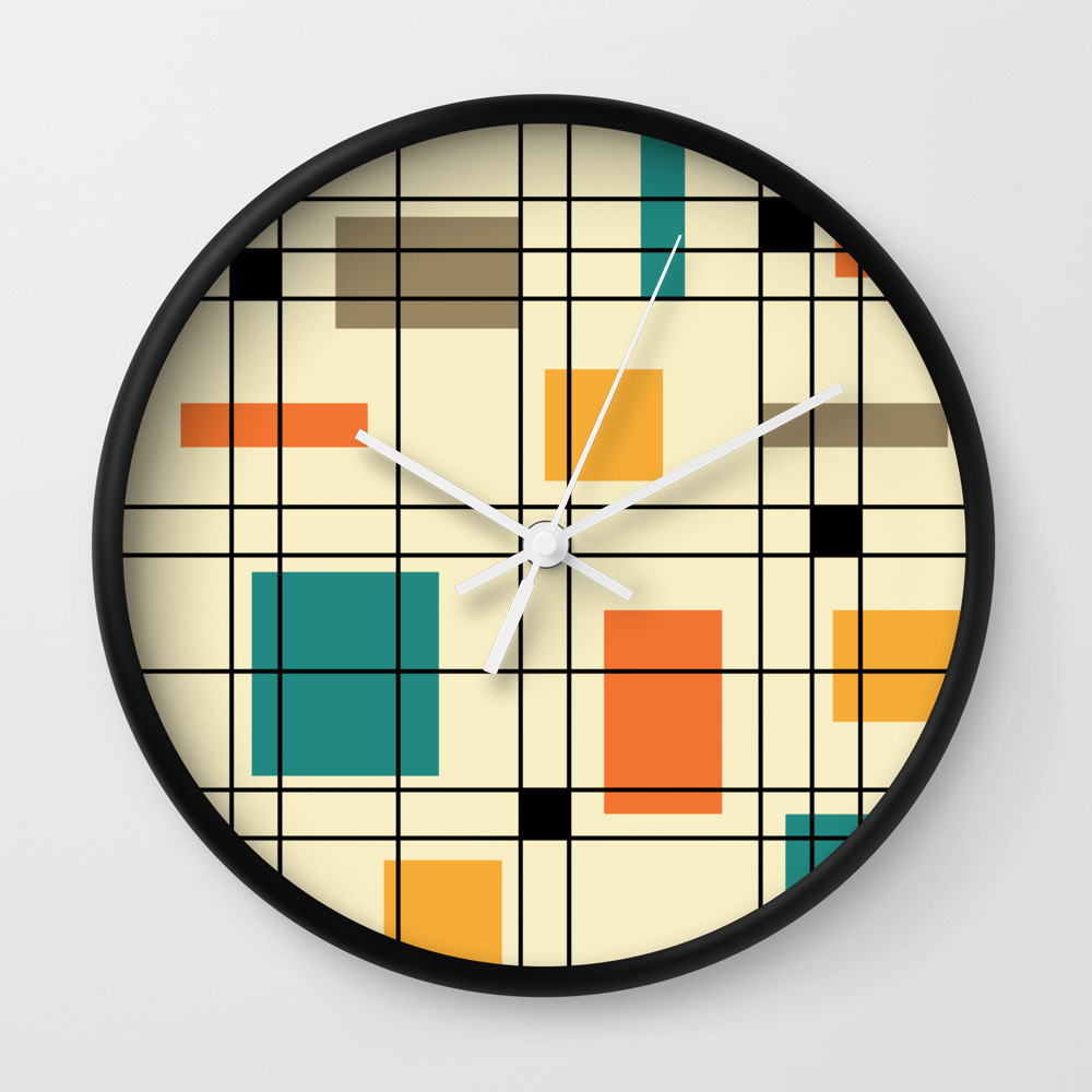 1950 S Abstract Art Wall Clock By Zennykenny Society6