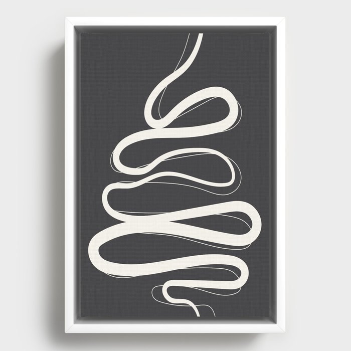 Minimalist Abstract Line Art 08-02 Framed Canvas