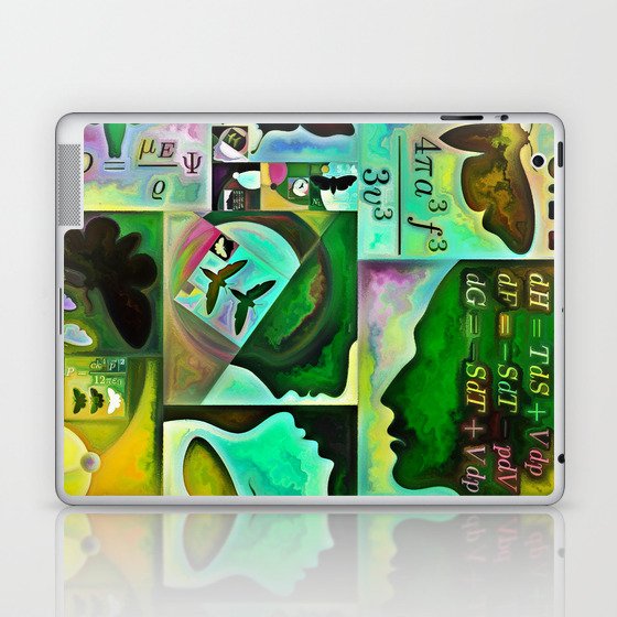 Inner Encryption series. Background of abstract organic forms, art textures and colors on subject of hidden meanings, sacred life, drama, poetry, mysticism and art. Laptop & iPad Skin