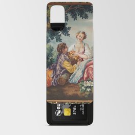 Antique 19th Century Romantic Lovers French Aubusson Tapestry Android Card Case