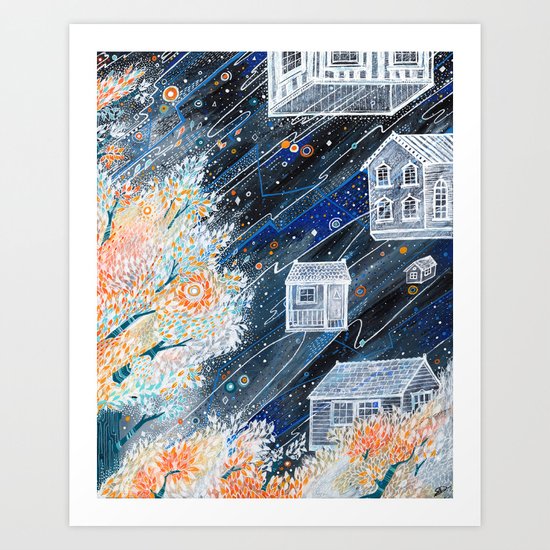 Night Houses Art Print
