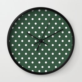 Polka Dots - Green 2 Wall Clock