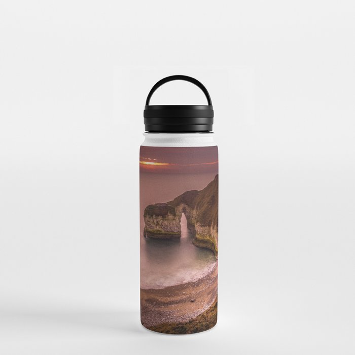 Great Britain Photography - Beautiful Sunset Over The Cliffs In The East Water Bottle