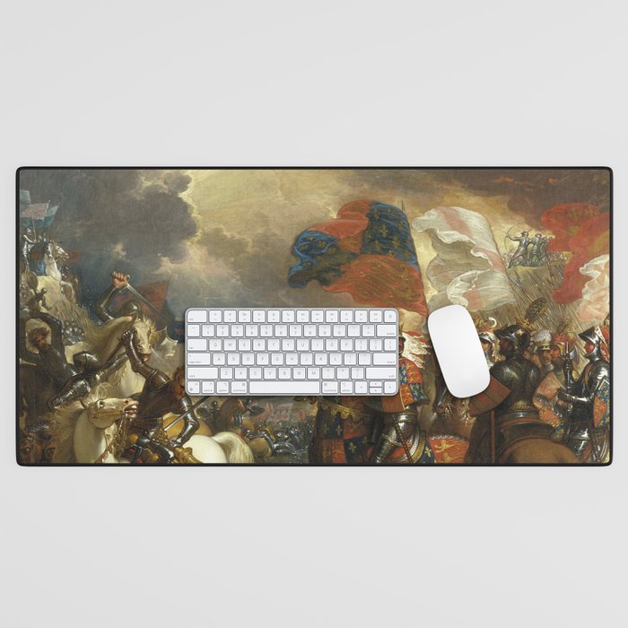  Edward III Crossing the Somme, by Benjamin West Desk Mat