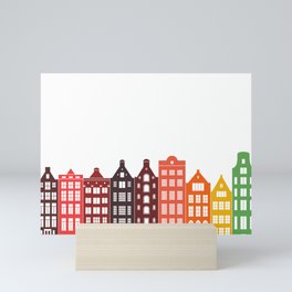 Amsterdam City Skyline Illustration Mini Art Print