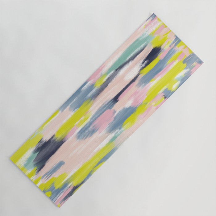 Abstract Brush Stroke Art In Modern Color Palette Yoga Mat By