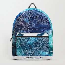 Edinburgh Map Navy Blue Turquoise Watercolor Edinburgh UK Scotland City Map Backpack | Citymap, Edinburgh, Homeofficedecor, Travelgift, Turquoise, Abstractpainting, Edinburghmap, Abstractwatercolor, Ukprint, Unitedkingdom 