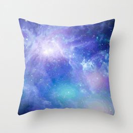 Blue dust space Galaxy Throw Pillow
