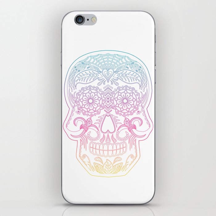 Color Me Day of the Dead Skull - Rainbow iPhone Skin