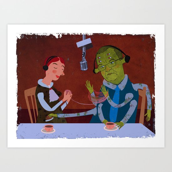 interview with the alien Art Print