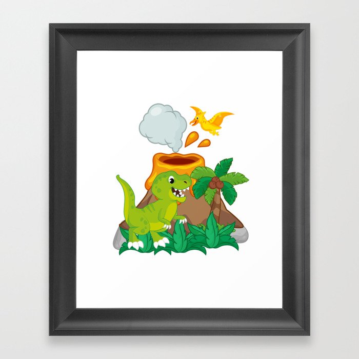 Cute baby dinosaur Framed Art Print