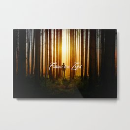 Follow The Light - Forest with bright light and silhouette standing  Metal Print | Macro, Lightinforest, Lightinforrest, Spiritualmessage, Spiritualart, Forrest, Infrared, Sunforest, Long Exposure, Hi Speed 