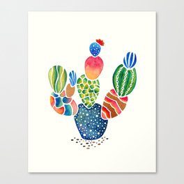Colorful and abstract cactus Canvas Print