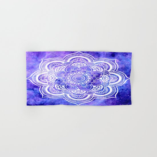 Mandala Violet Blue Galaxy Space Hand & Bath Towel