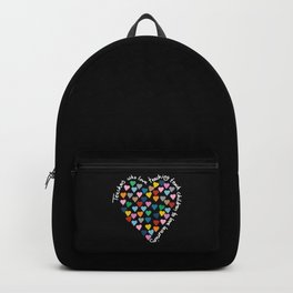 Hearts Heart Teacher Black Backpack