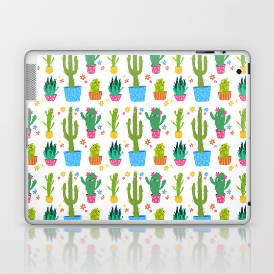 Seamless funny cactus pattern Laptop & iPad Skin