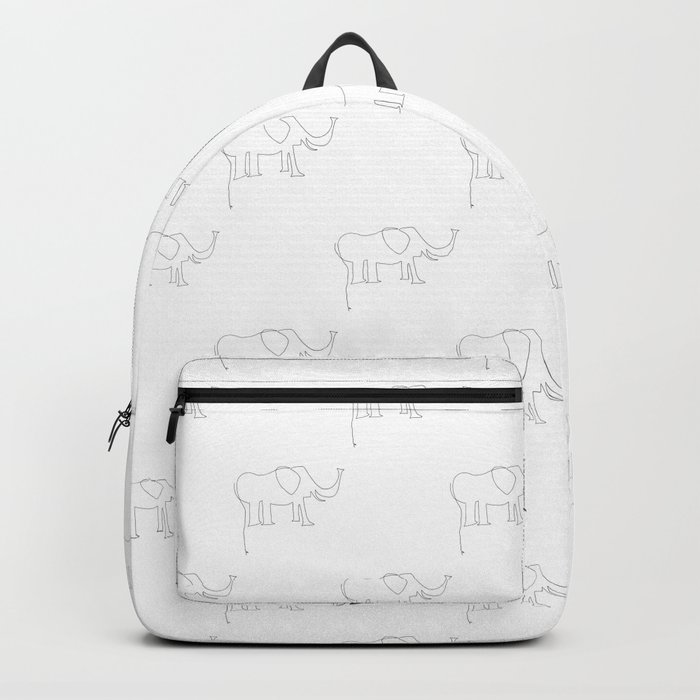Line Elephant March (White) Backpack