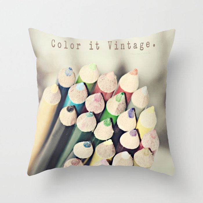 Color it Vintage Throw Pillow