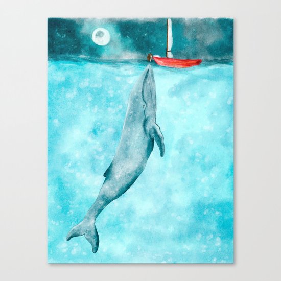 Whale illustration Canvas Print