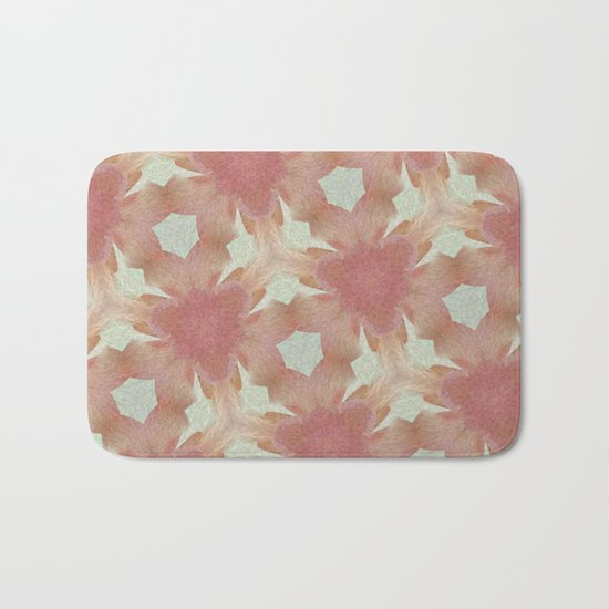 Geometric Floral Design - Pink Bath Mat