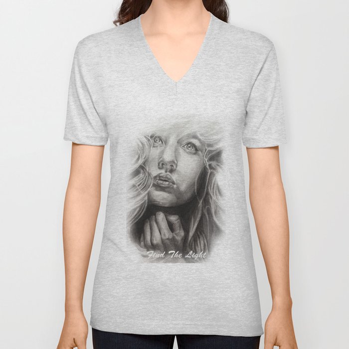 Find The Light     By Davy Wong V Neck T Shirt