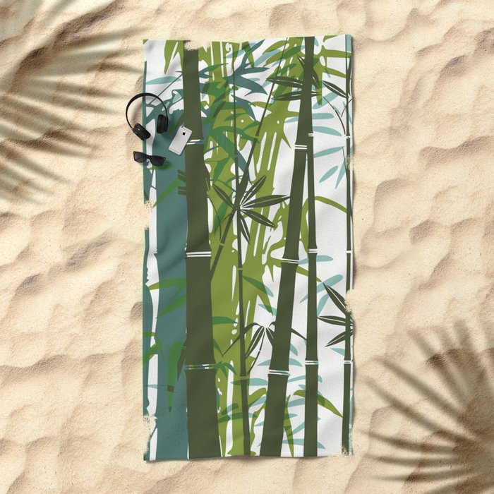 Bamboo Wallpaper Beach Towel By Deanng Society6