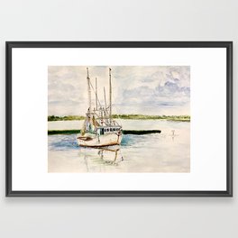 Shrimp boat Framed Art Print