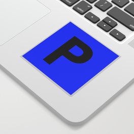 Letter P (Black & Blue) Sticker