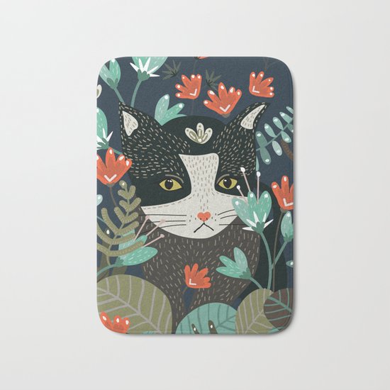 Curious Cat Bath Mat