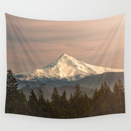 Mount Hood Vintage Sunset - Nature Landscape Photography Wall Tapestry