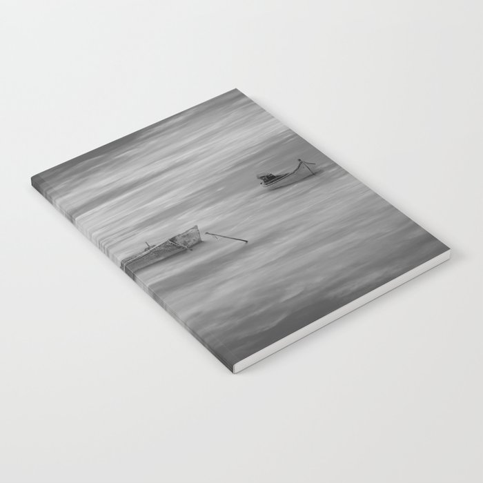 Boats on high; rowboats in the clouds surrealist black and white photograph - photography - photographs Notebook