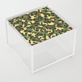 Green Dog Paws And Bones Camouflage Pattern Acrylic Box
