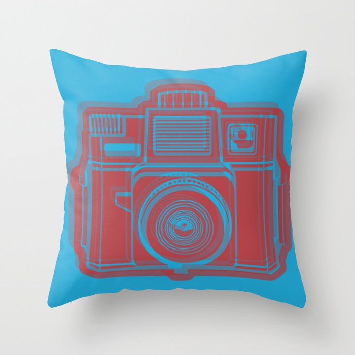 I Still Shoot Film Holga Logo - Blue & Red Throw Pillow