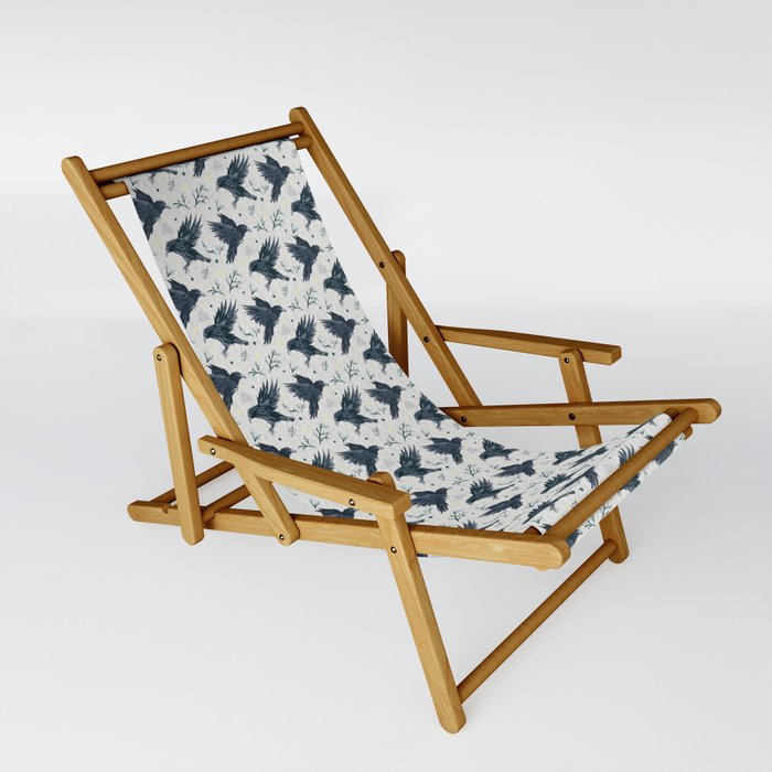 Odin's Ravens Pattern Print Sling Chair