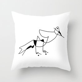 BIRD [white] Throw Pillow