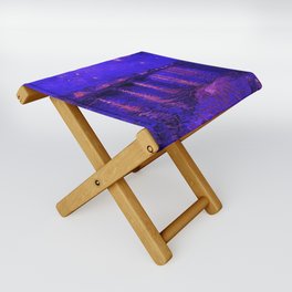 Starry Night Over the Rhone landscape painting by Vincent van Gogh in alternate midnight blue with pink stars Folding Stool