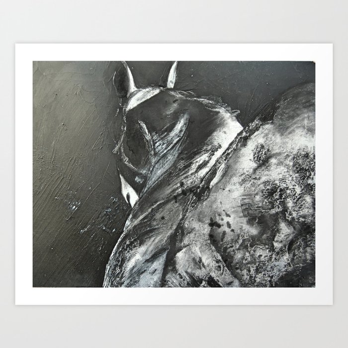 Abstract Horse View Black And White Art Print By Rachelejt Society6