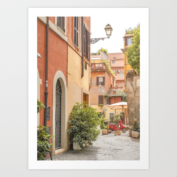 Street In Rome Photo | Travel Photography In Italy Art Print | Colorful Trastevere Houses Art Print