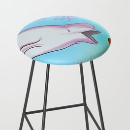 When an infant child meets the beluga whale art Bar Stool