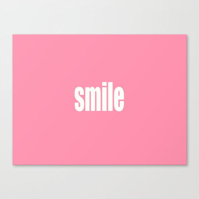 Smile with Baker-Miller Pink Color Canvas Print
