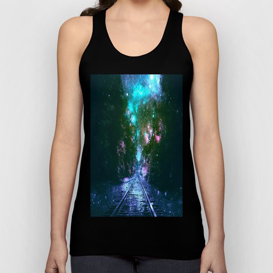 train tracks Next Stop Anywhere bright Unisex Tank Top