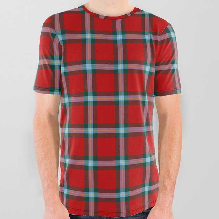 Clan MacLaine of Lochbuie Tartan All Over Graphic Tee